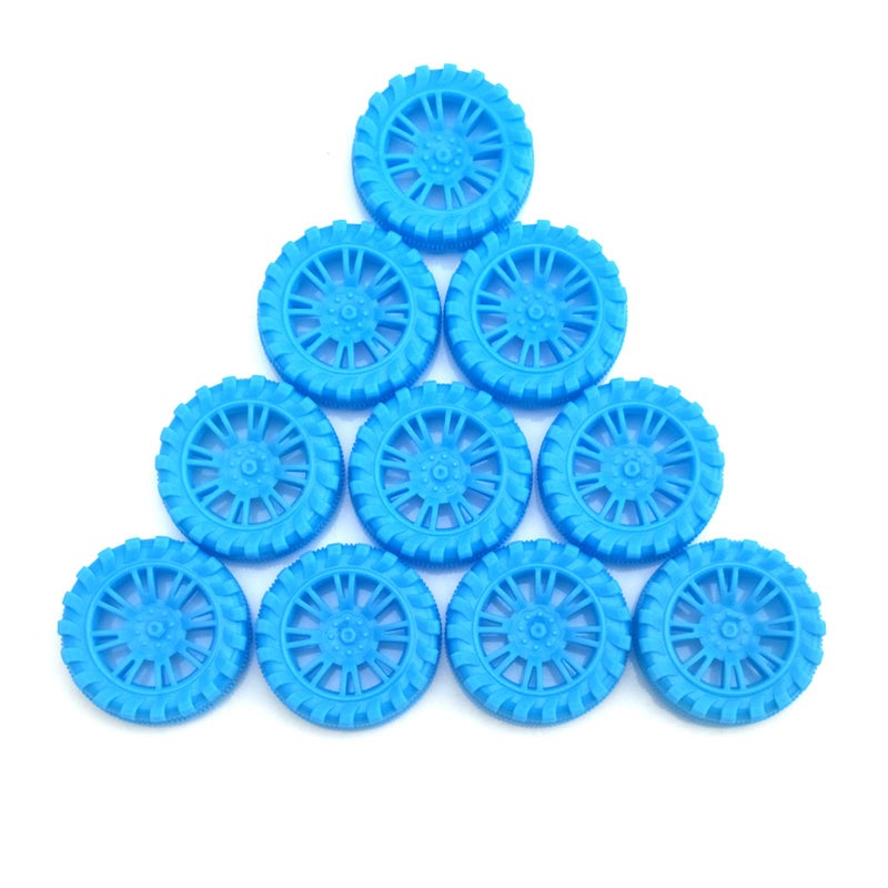 EUDAX 300 PCS 30mmx8mm Plastic Roll 2mm Dia Shaft Toys Wheel and 2mmx100mm STEM Shaft Round Rod Axles for DIY Toy RC Car Truck Boat Helicopter Model Part Building Projects (Blue) - Image 5